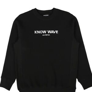 KNOW WAVE Archival Black Crewneck Sweatshirt
